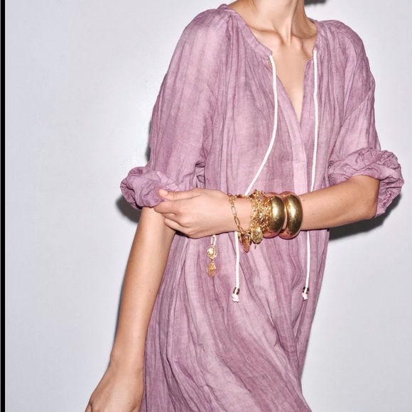 Zara Dresses & Skirts - 2026 Zara ZW Pink Tie-Dye Tunic Dress